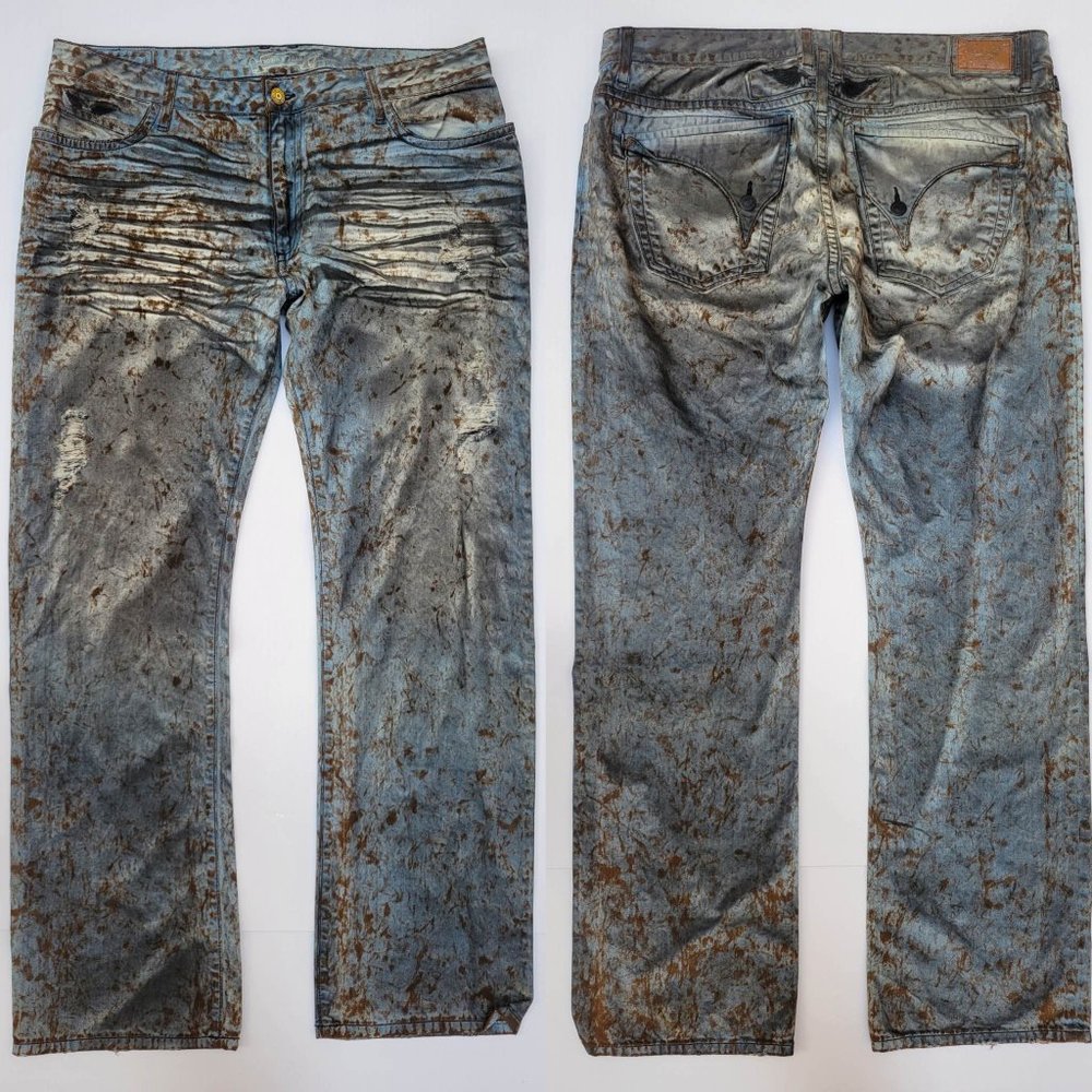 New Men's ROBIN'S JEAN Long Flaps Straight Leg Jeans